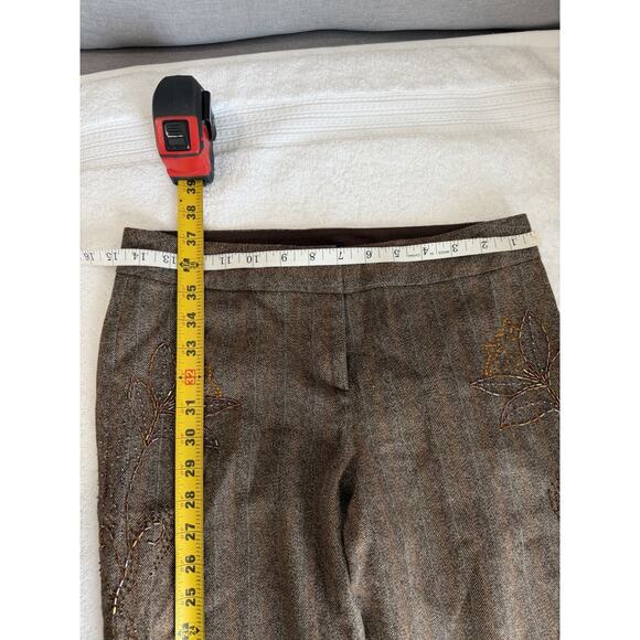 Y2K EXPRESS Herringbone Beaded embroidered sequin Dress Pants Boho Sz-Small - Picture 7 of 12
